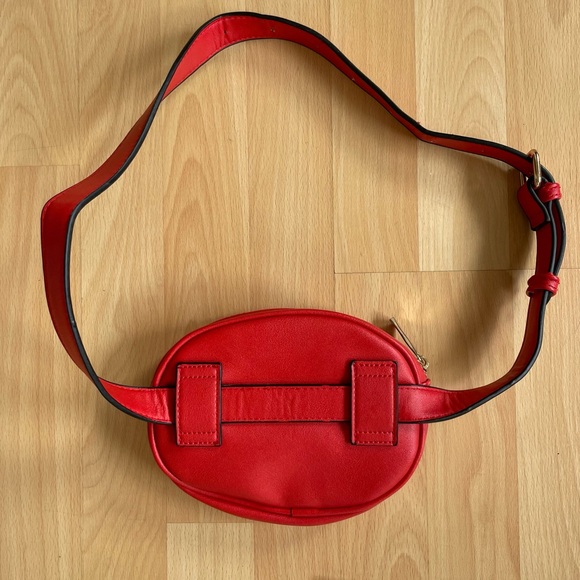 Red Quilted Leather Belt Bag Crossbody Bag Hip pack Belly Bag Fanny pack Chest - Picture 3 of 11